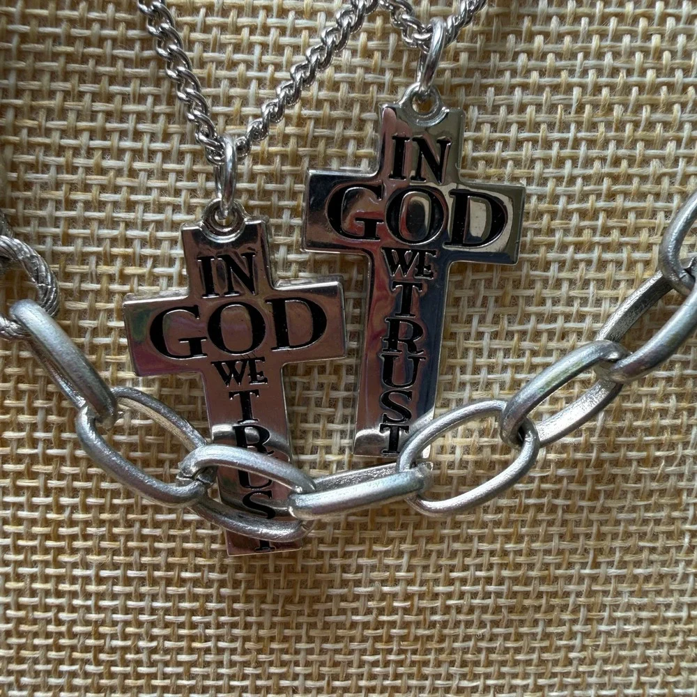 Religious Gothic Grunge Cross Necklace Bundle Lot of 3 Unbranded